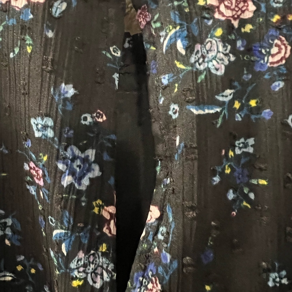 LOFT Bouquet Blouse with Velvet Trim Collar Size M - Picture 6 of 14